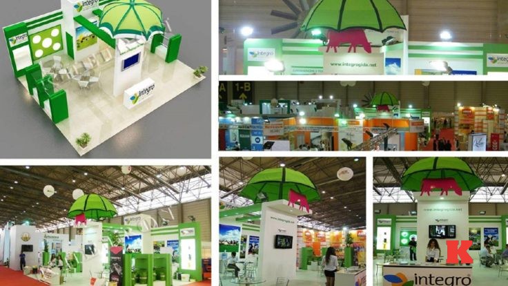 İzmir Agro Expo fuarında İntegro ahşap stand tasarımı ve uygulama görselleri