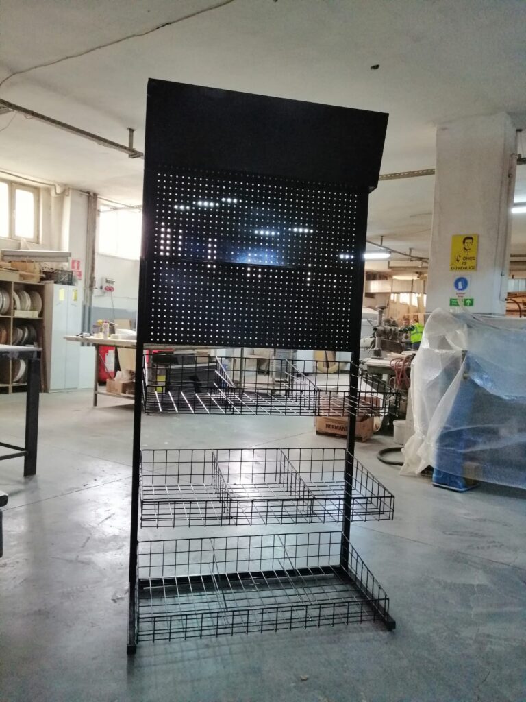 Ayaklı Metal Delikli Sac Tel Hırdavat Nalbur Stand