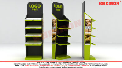 Ahşap MDF Raflı Baklava Standı