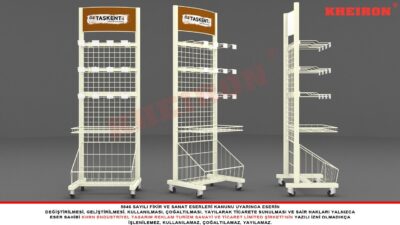 Tel Sepetli Raflı Çubuklu Kuruyemiş Standı