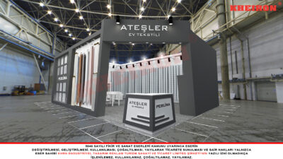 Hometex Perde Ahşap Fuar Standı