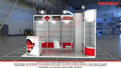 Cam Raflı Modüler Stand