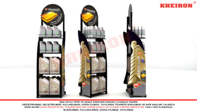 Giydirmeli Madeni Motor Yağı Standı