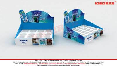 Tezgahüstü Kapaklı Seperatörlü Karton Stand