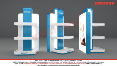 Carine Tezgahüstü Sırtı Görselli Display Standı