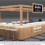 Şambella AVM Tatlı Standı Bar tabureli AVM satış kiosk tasarımı