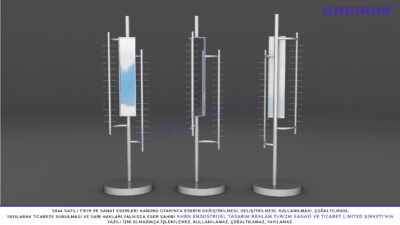 Aynalı Kilitli Gözlük Standı