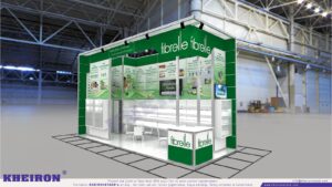 Fibrelle WorldFood Modüler Standı Çarpraz Açı Render
