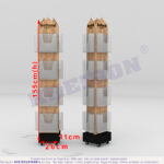 Dönerli Ahşap Dergi Standı Ölçülü Render