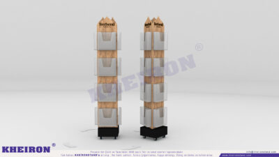 Dönerli Ahşap Dergi Standı