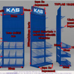 Askılı Armatür Vana Standı Ölçülü Render