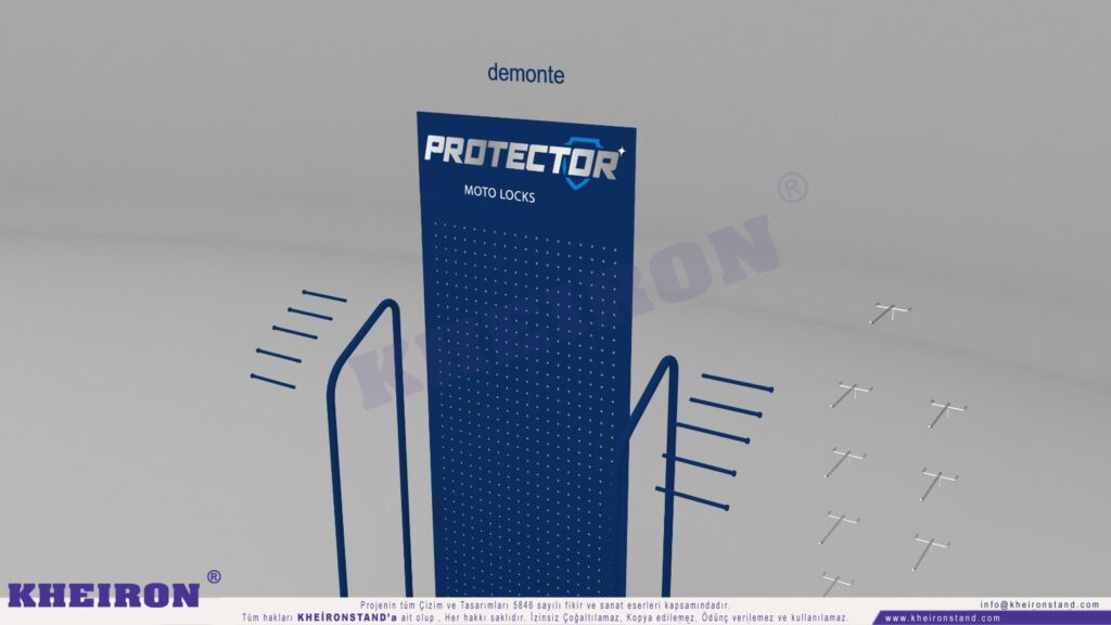 Protector Moto Locks logolu Zintaş Metal Zincir Standı